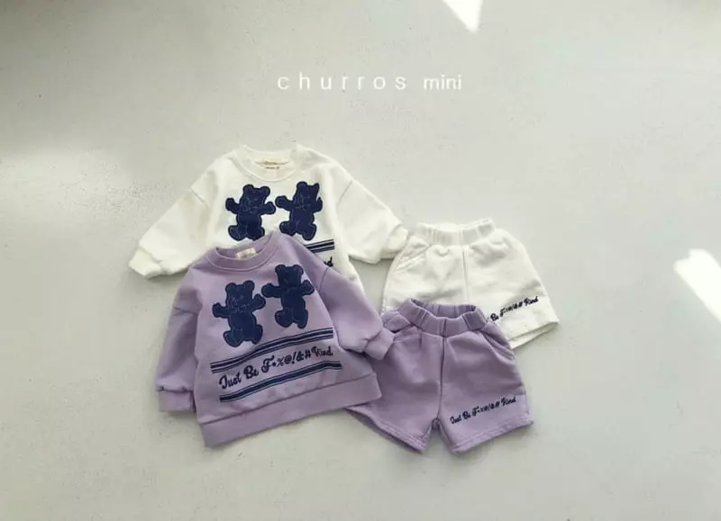 Churros - Korean Baby Fashion - #onlinebabyshop - Mini Bear Top Bottom Set - 7