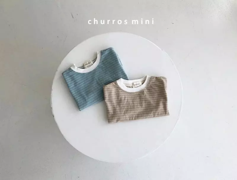 Churros - Korean Baby Fashion - #onlinebabyshop - Mini Stripes Unbalance Tee - 4
