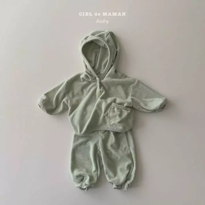 Ciel De Maman - Korean Baby Fashion - #babygirlfashion - Terry Hoody Top Bottom Set
