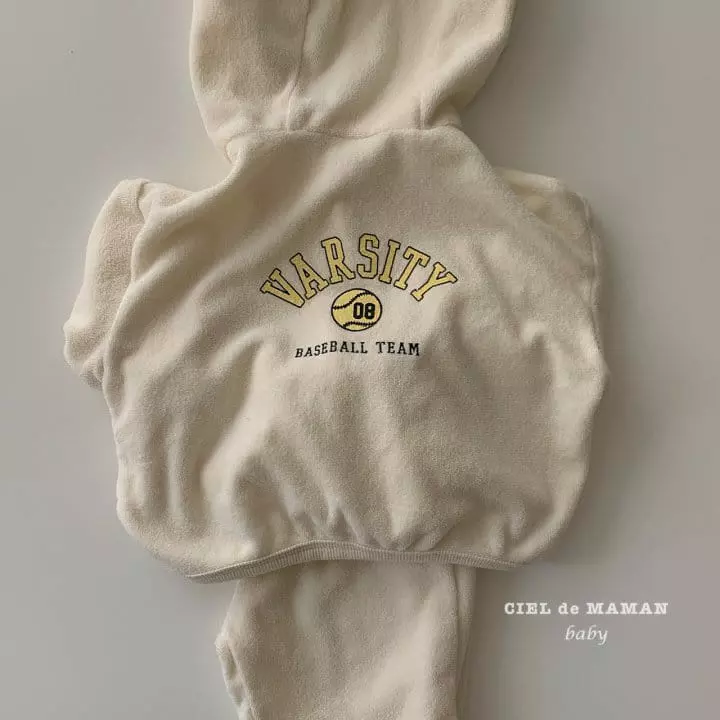 Ciel De Maman - Korean Baby Fashion - #babyoninstagram - Terry Hoody Top Bottom Set - 3