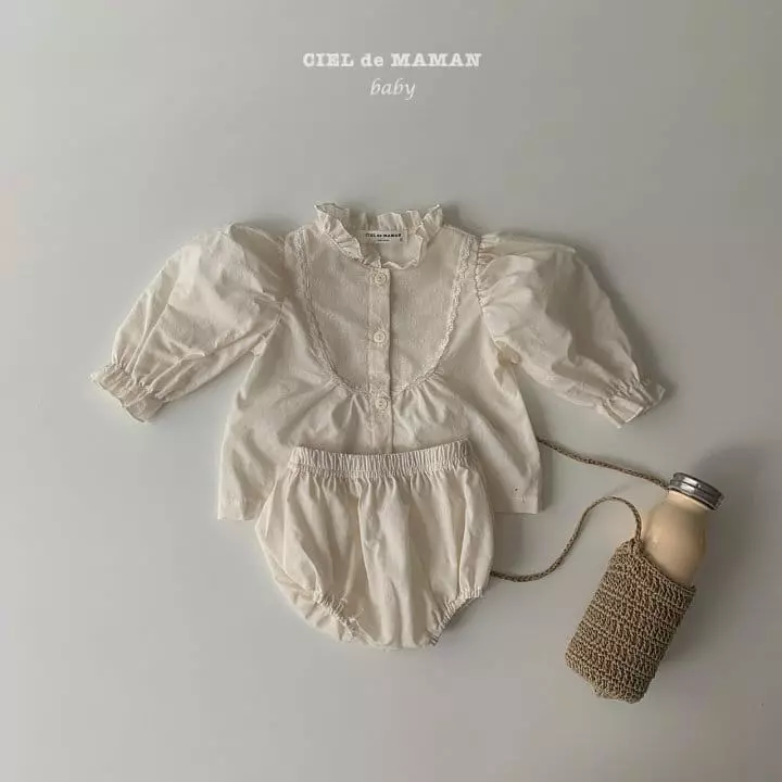 Ciel De Maman - Korean Baby Fashion - #babyootd - Lovely Blouse Bottom Set - 5