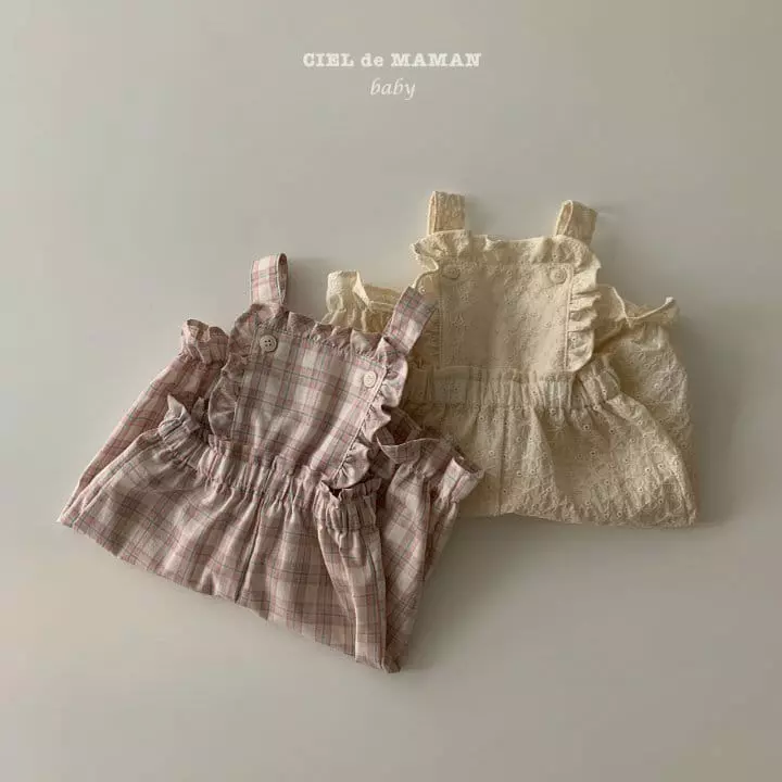 Ciel De Maman - Korean Baby Fashion - #babyoutfit - Spring Frill Dungarees - 2
