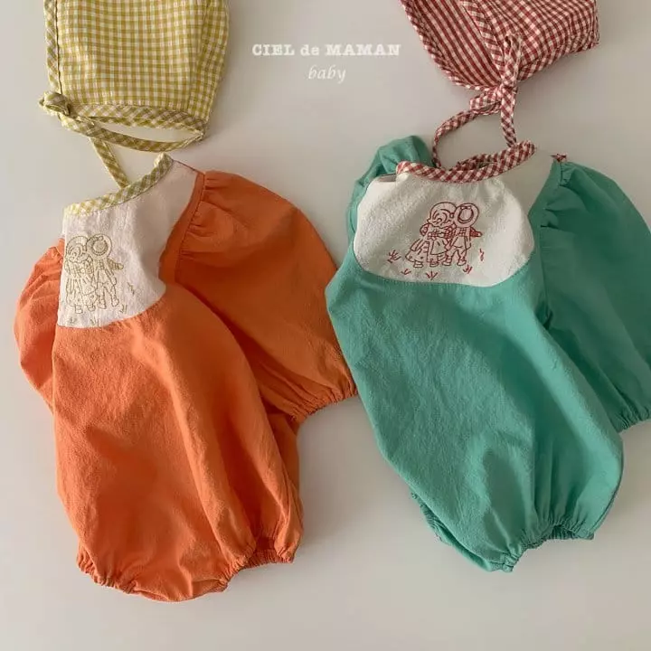 Ciel De Maman - Korean Baby Fashion - #babyoutfit - Grip Tok Bodysuit with Bonnet - 4