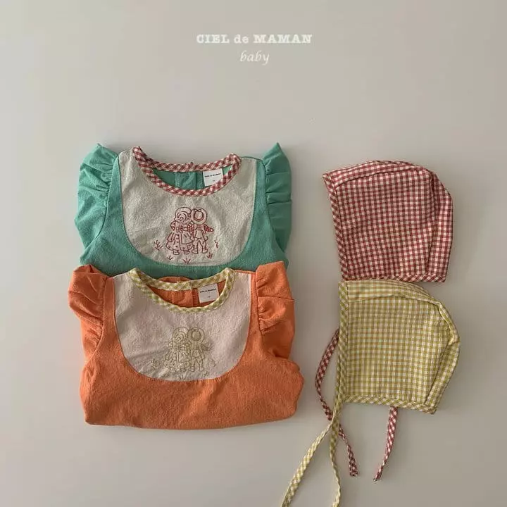 Ciel De Maman - Korean Baby Fashion - #babywear - Grip Tok Bodysuit with Bonnet - 5