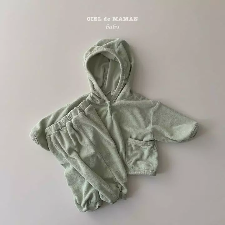 Ciel De Maman - Korean Baby Fashion - #onlinebabyshop - Terry Hoody Top Bottom Set - 9