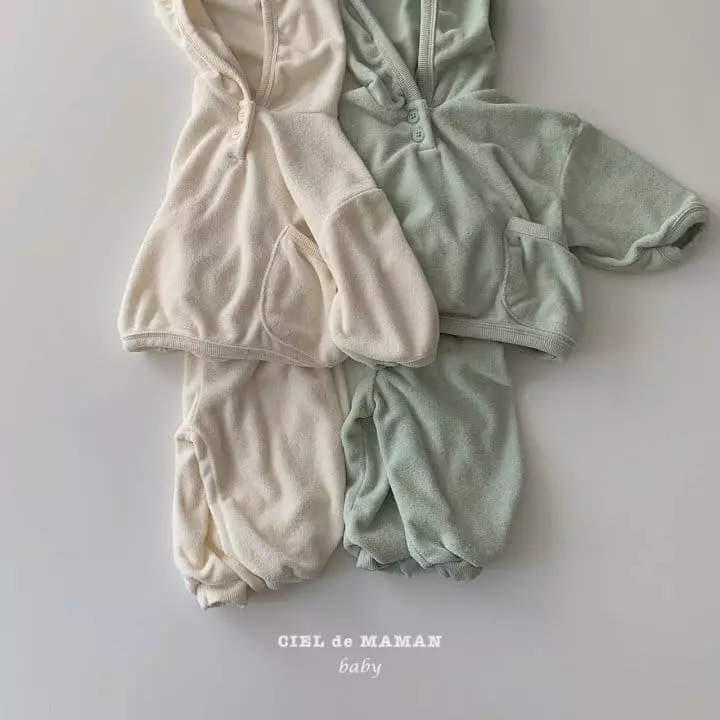 Ciel De Maman - Korean Baby Fashion - #smilingbaby - Terry Hoody Top Bottom Set - 10