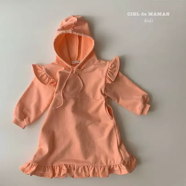 Ciel De Maman - Korean Children Fashion - #childofig - Hoody Frill One-piece - 3