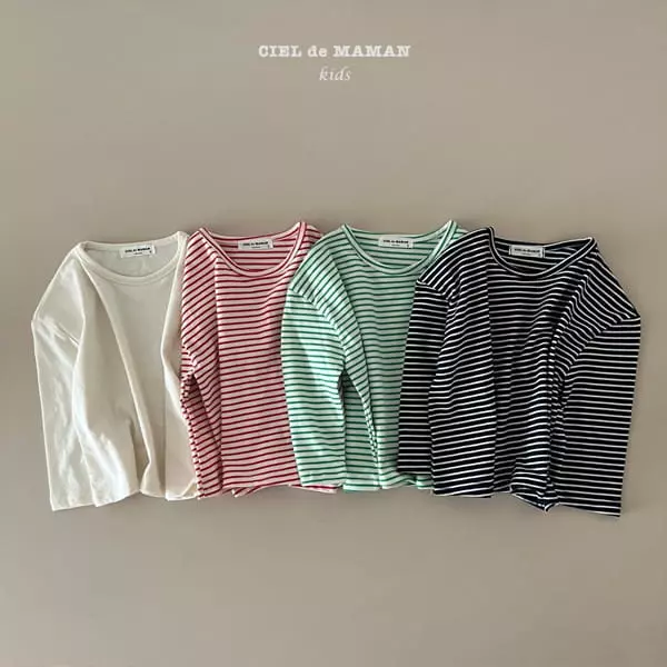 Ciel De Maman - Korean Children Fashion - #childrensboutique - Together Stripes Tee