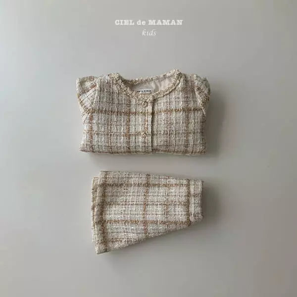 Ciel De Maman - Korean Children Fashion - #designkidswear - Charmig Twid Top Bottom Set - 10
