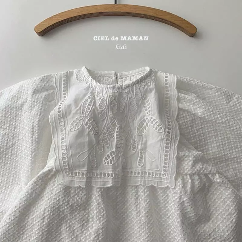 Ciel De Maman - Korean Children Fashion - #designkidswear - Eyelet Lace One-piece - 2