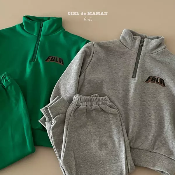 Ciel De Maman - Korean Children Fashion - #discoveringself - School Zip-up Bottom Set