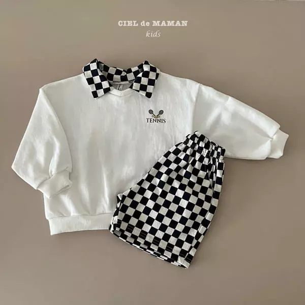 Ciel De Maman - Korean Children Fashion - #fashionkids - Tennis Check Top Bottom Set - 4