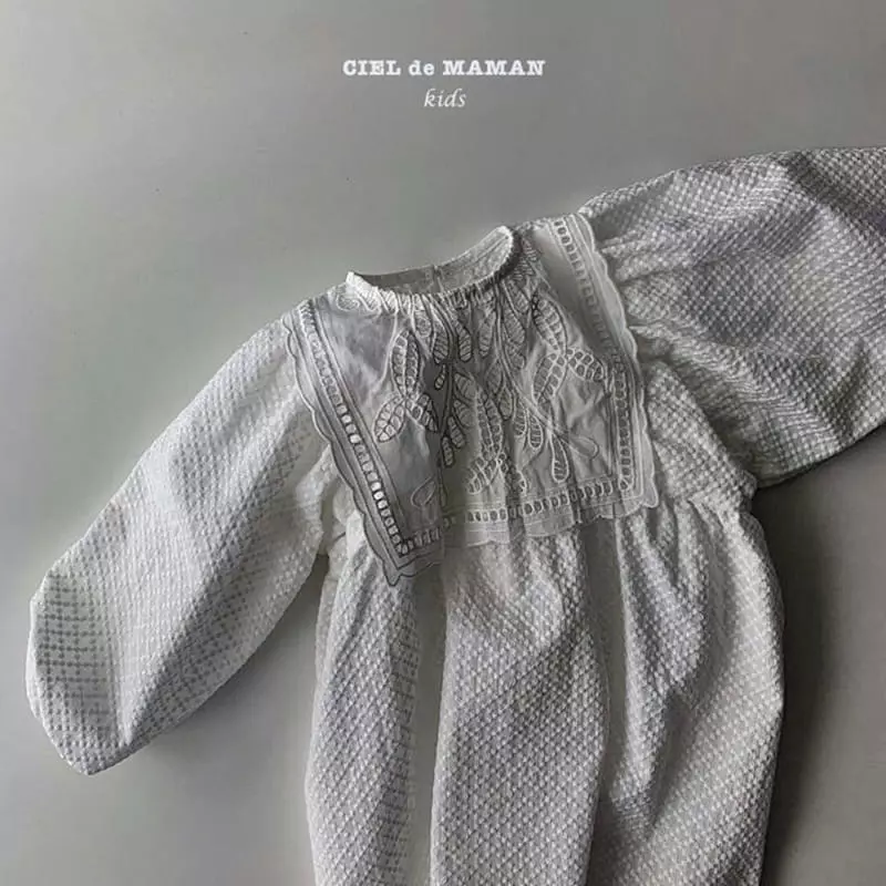 Ciel De Maman - Korean Children Fashion - #kidsshorts - Eyelet Lace One-piece - 5