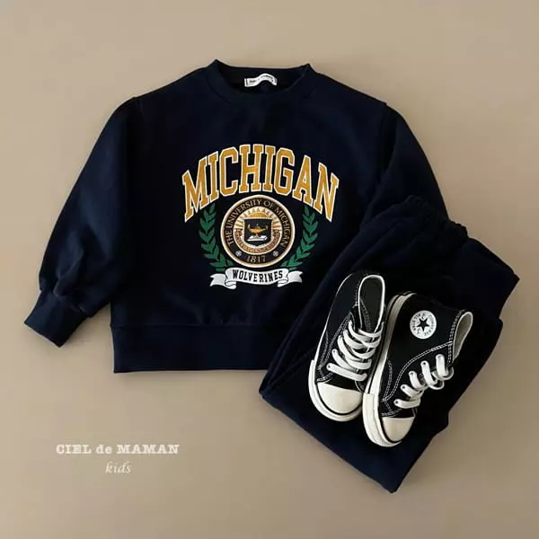 Ciel De Maman - Korean Children Fashion - #kidsstore - University Student Top Bottom Set - 3