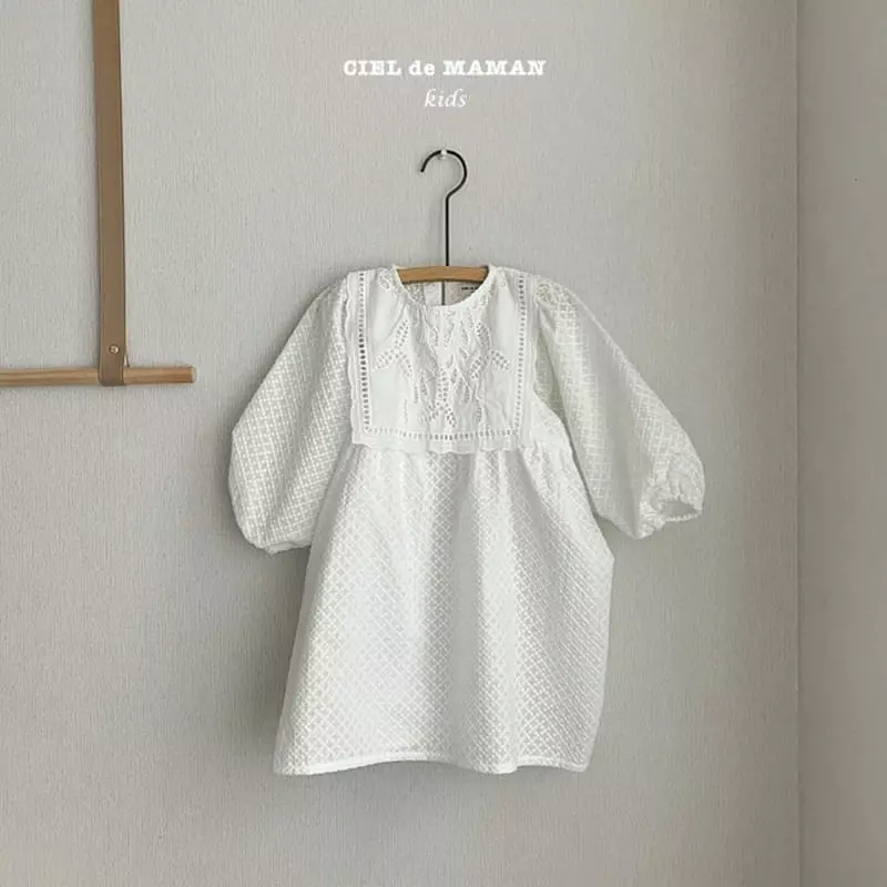 Ciel De Maman - Korean Children Fashion - #kidsstore - Eyelet Lace One-piece - 6