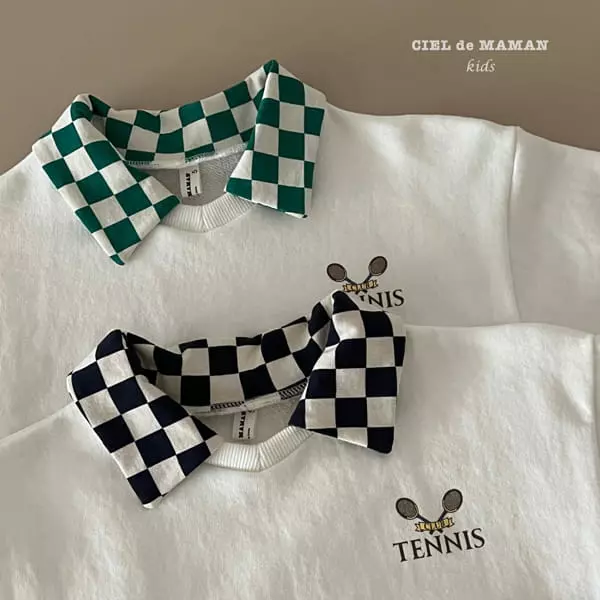 Ciel De Maman - Korean Children Fashion - #kidzfashiontrend - Tennis Check Top Bottom Set - 6