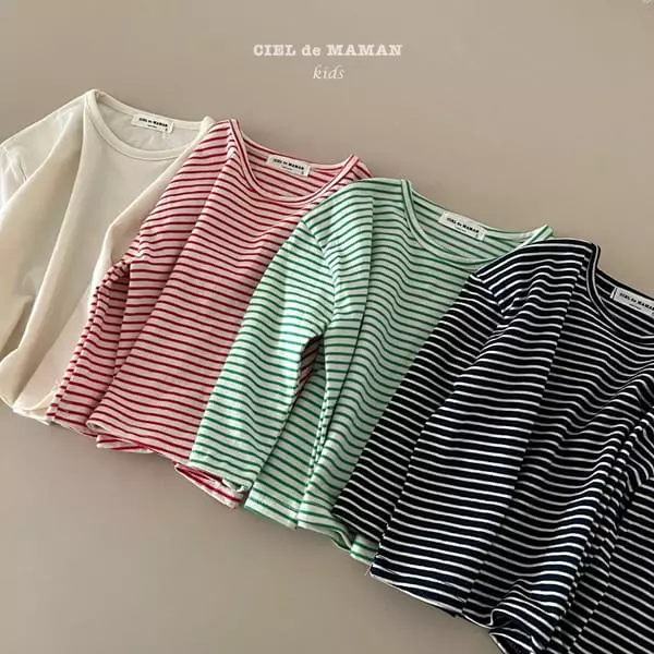 Ciel De Maman - Korean Children Fashion - #littlefashionista - Together Stripes Tee - 9