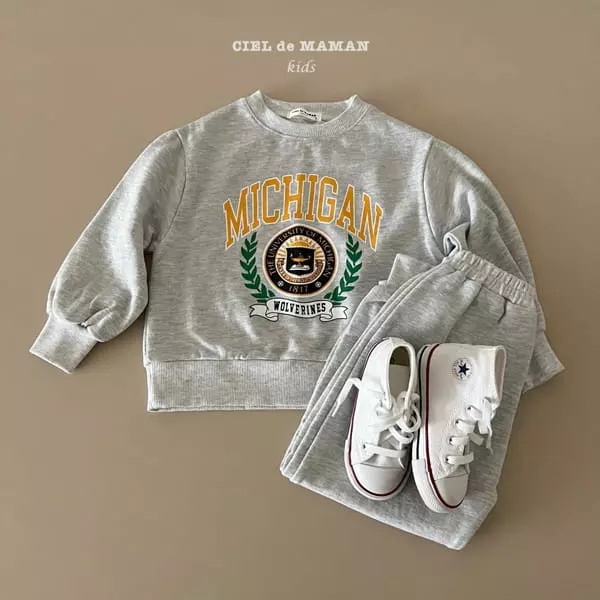 Ciel De Maman - Korean Children Fashion - #magicofchildhood - University Student Top Bottom Set - 7