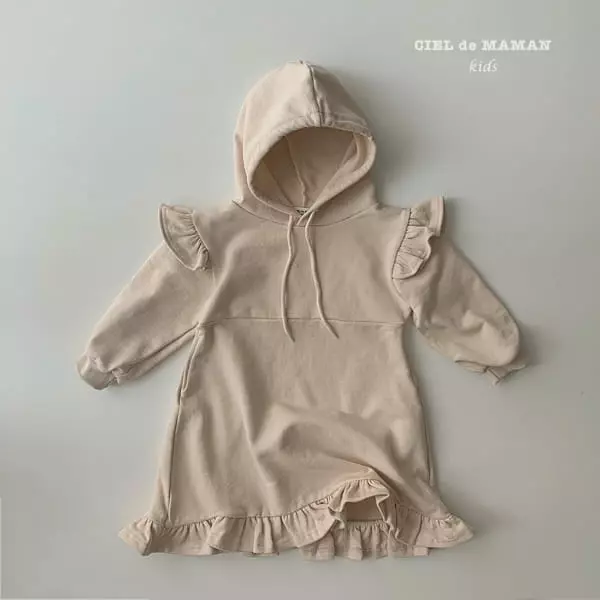 Ciel De Maman - Korean Children Fashion - #minifashionista - Hoody Frill One-piece