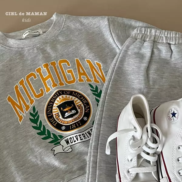 Ciel De Maman - Korean Children Fashion - #minifashionista - University Student Top Bottom Set - 8