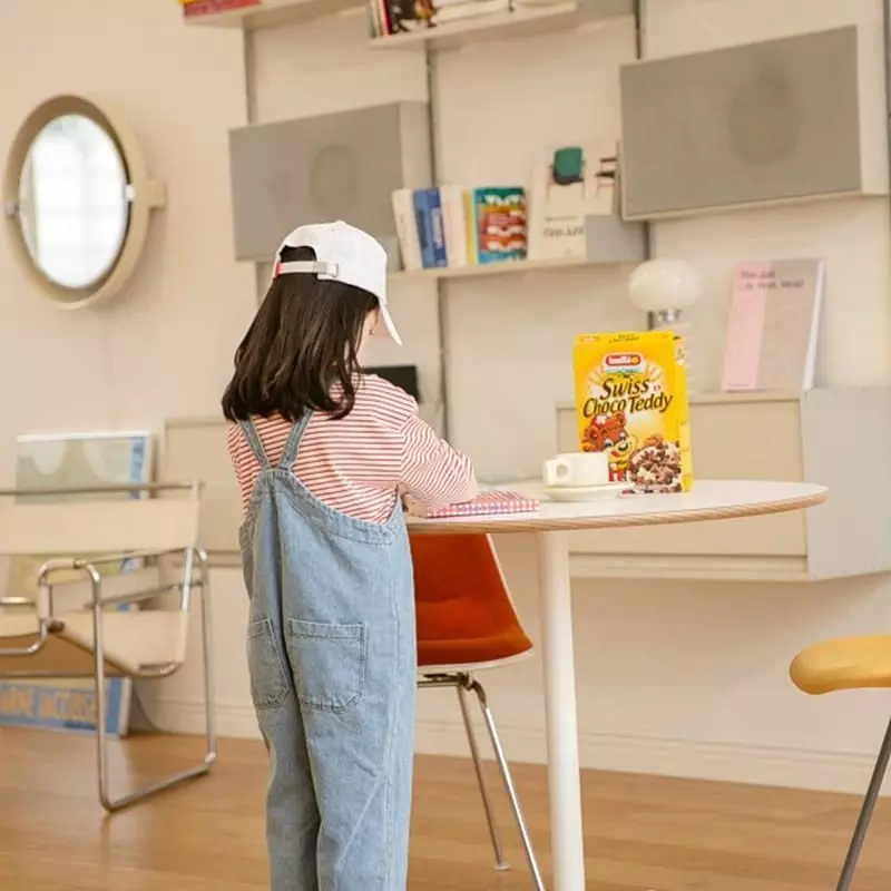 Ciel De Maman - Korean Children Fashion - #minifashionista - Cheese Dungarees Denim - 8