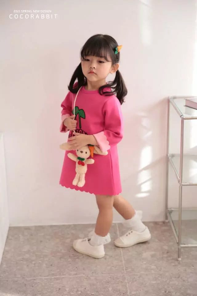 Coco Rabbit - Korean Children Fashion - #kidsshorts - Rabbit Cherry One-piece - 2