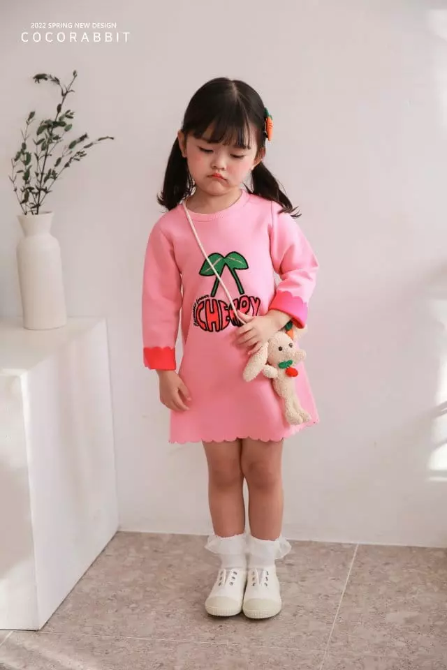 Coco Rabbit - Korean Children Fashion - #kidsstore - Rabbit Cherry One-piece - 4