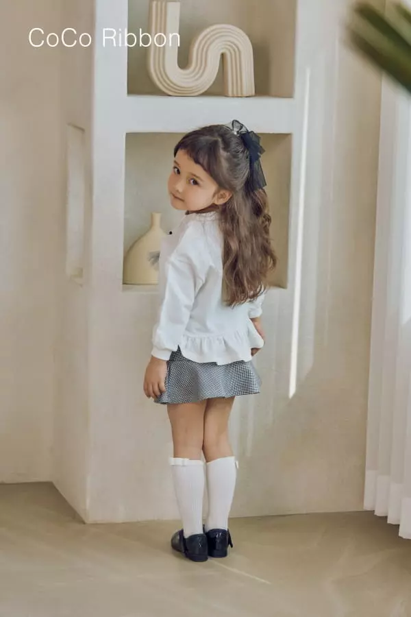 Coco Ribbon - Korean Children Fashion - #kidsshorts - Barnie Frill Tee - 6