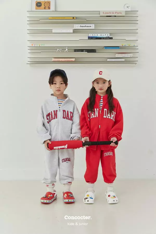 Concocter - Korean Children Fashion - #childrensboutique - Standard Zip-up Top Bottom Set - 8