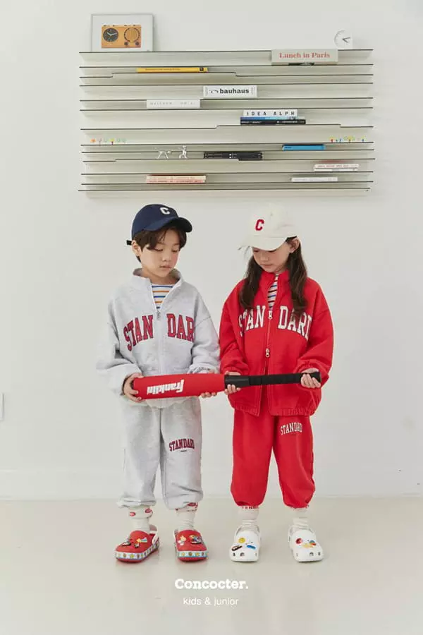Concocter - Korean Children Fashion - #designkidswear - Standard Zip-up Top Bottom Set - 9