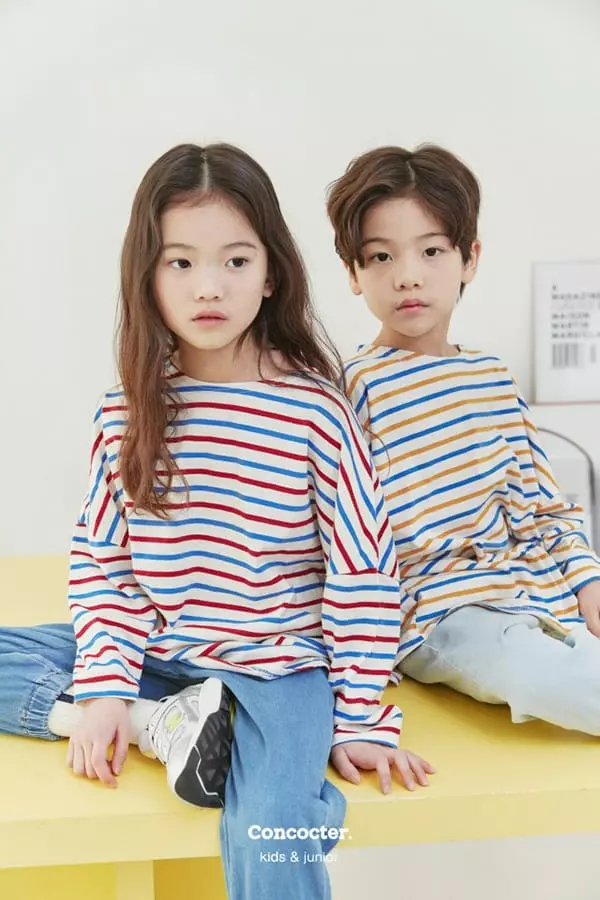 Concocter - Korean Children Fashion - #minifashionista - Loose Fit Stripes Tee - 4