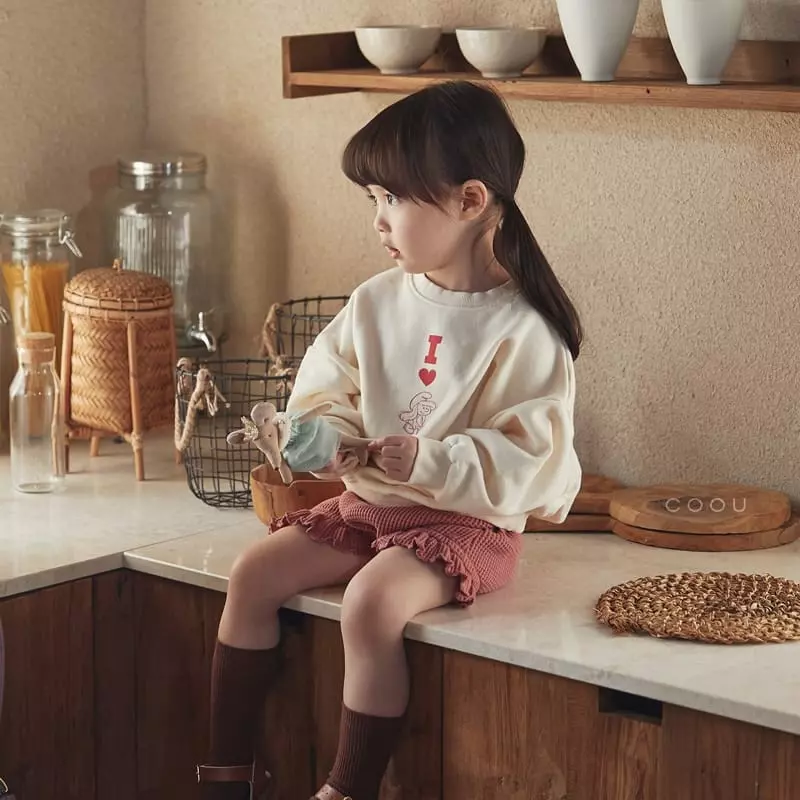 Coou - Korean Children Fashion - #todddlerfashion - Love Sweatshirt - 2