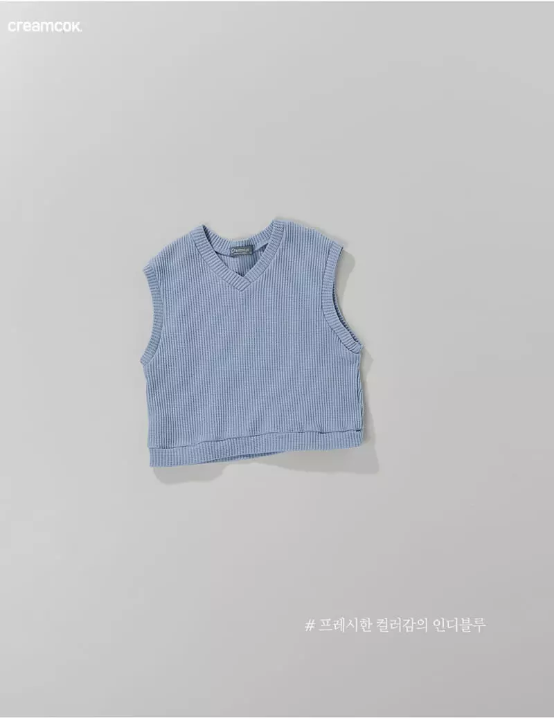 Creamcok - Korean Children Fashion - #childrensboutique - Cooing Waffle Vest - 6