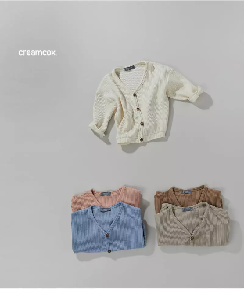 Creamcok - Korean Children Fashion - #kidsshorts - Cooing Waffle Cardigan - 9