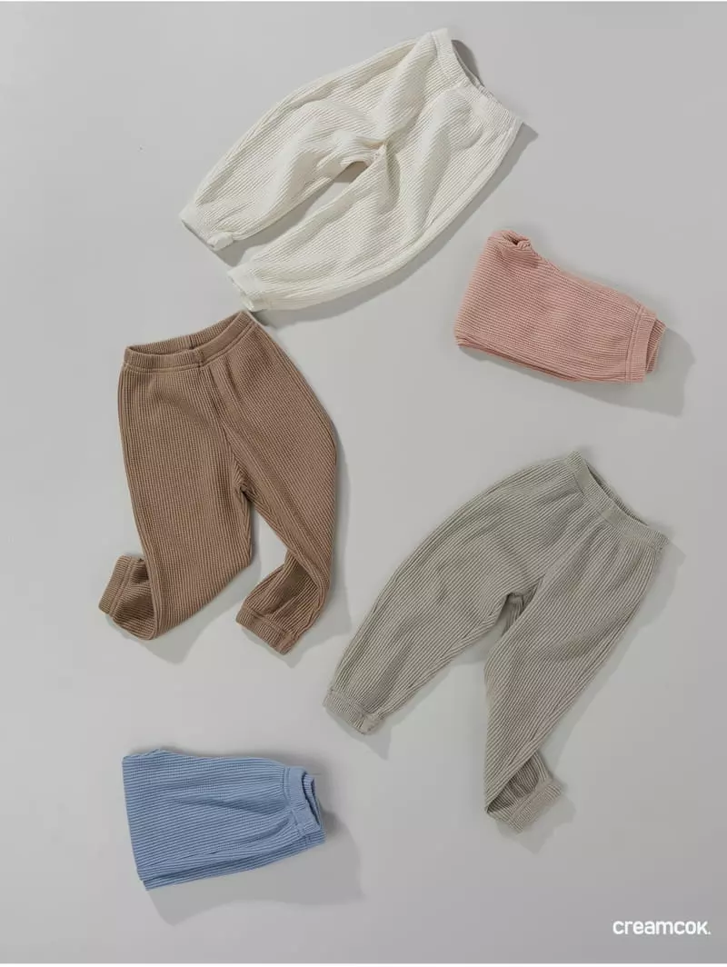 Creamcok - Korean Children Fashion - #kidsstore - Cooing Waffle Jogger Pants