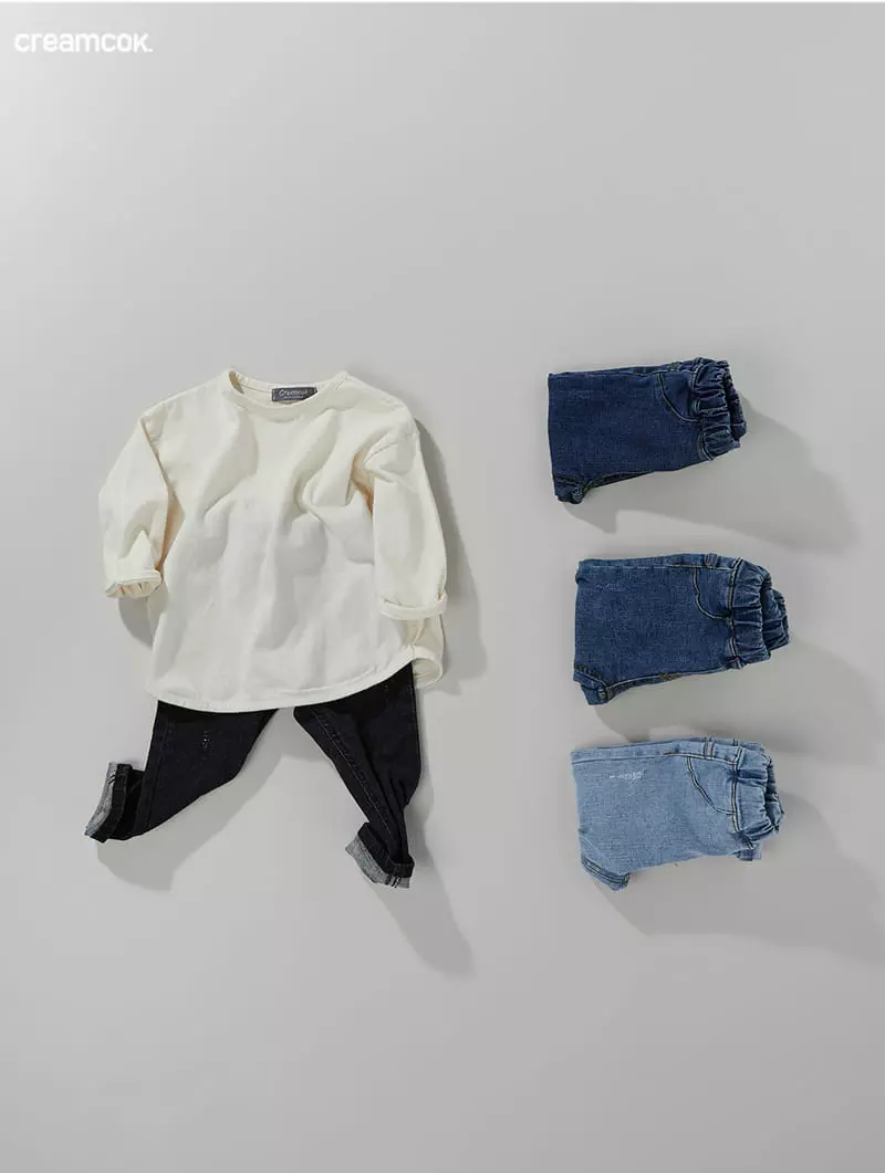 Creamcok - Korean Children Fashion - #toddlerclothing - Saily Simple Tee - 12