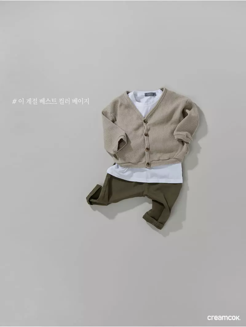 Creamcok - Korean Children Fashion - #toddlerclothing - Cooing Waffle Cardigan - 2