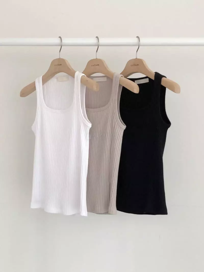 Cullum - Korean Women Fashion - #momslook - Garnet Sleeveless Tee - 4