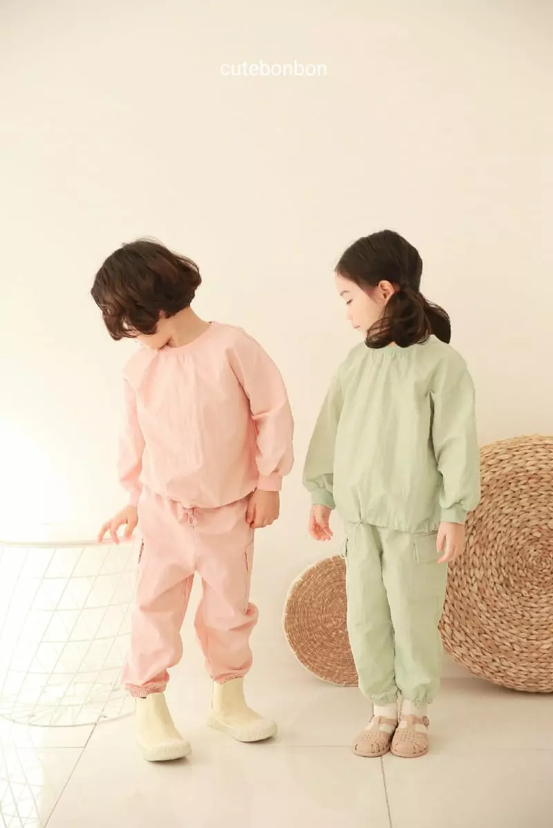 Cutebonbon - Korean Children Fashion - #kidzfashiontrend - String Anorak Top Bottom Set - 4