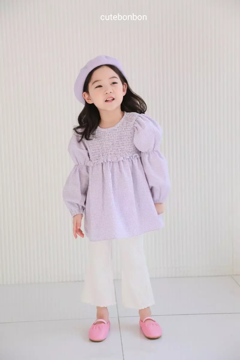 Cutebonbon - Korean Children Fashion - #designkidswear - Check Smocked Blouse - 5