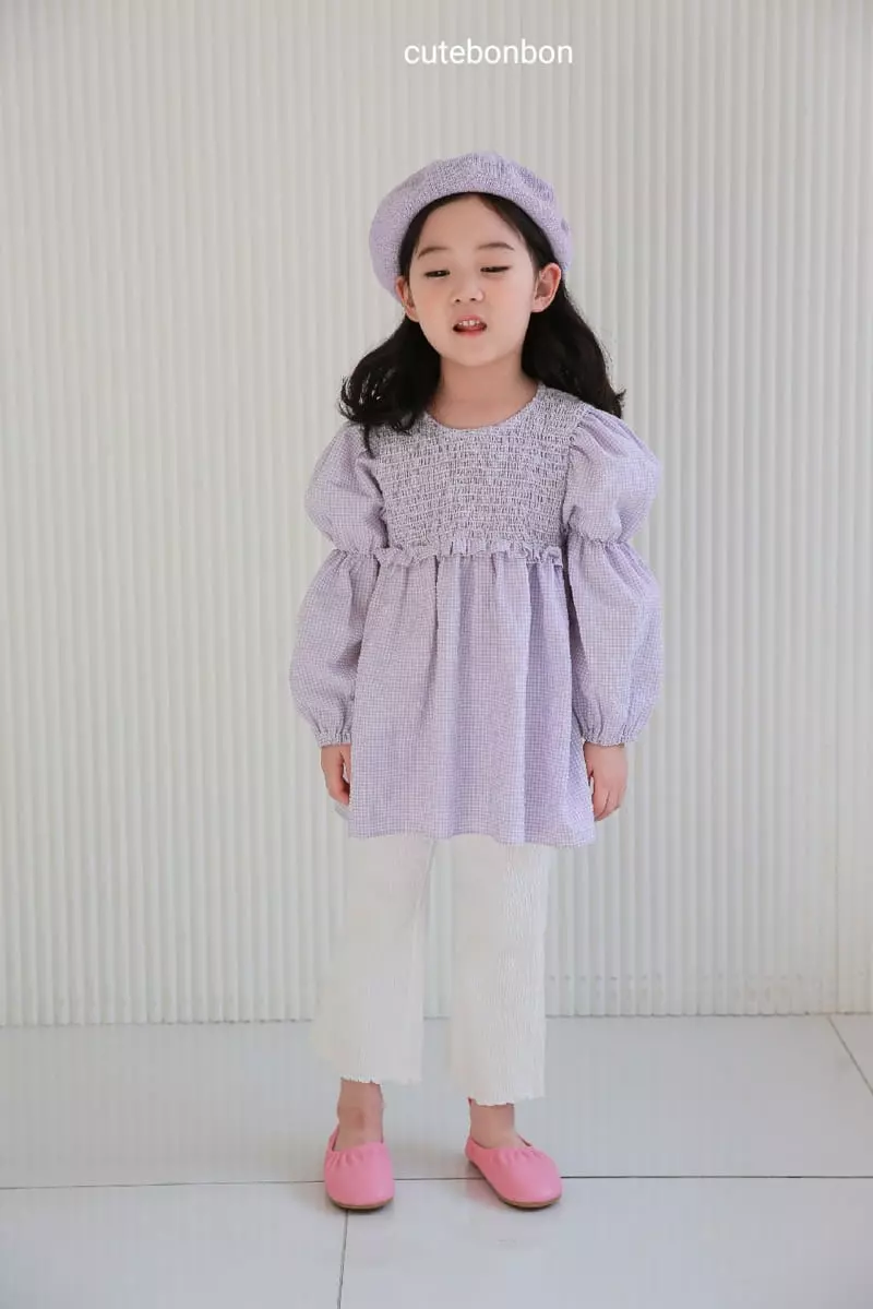 Cutebonbon - Korean Children Fashion - #discoveringself - Check Smocked Blouse - 6