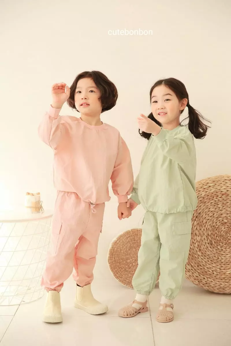 Cutebonbon - Korean Children Fashion - #kidsshorts - String Anorak Top Bottom Set