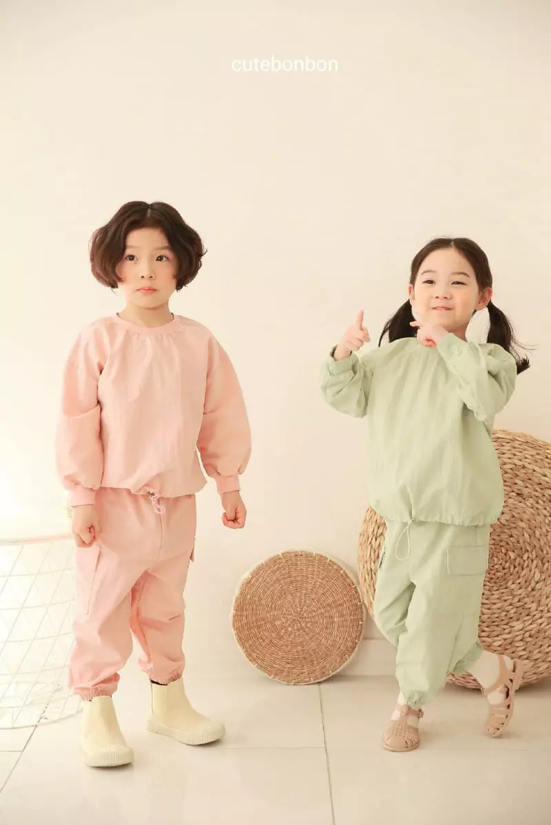 Cutebonbon - Korean Children Fashion - #kidsstore - String Anorak Top Bottom Set - 2