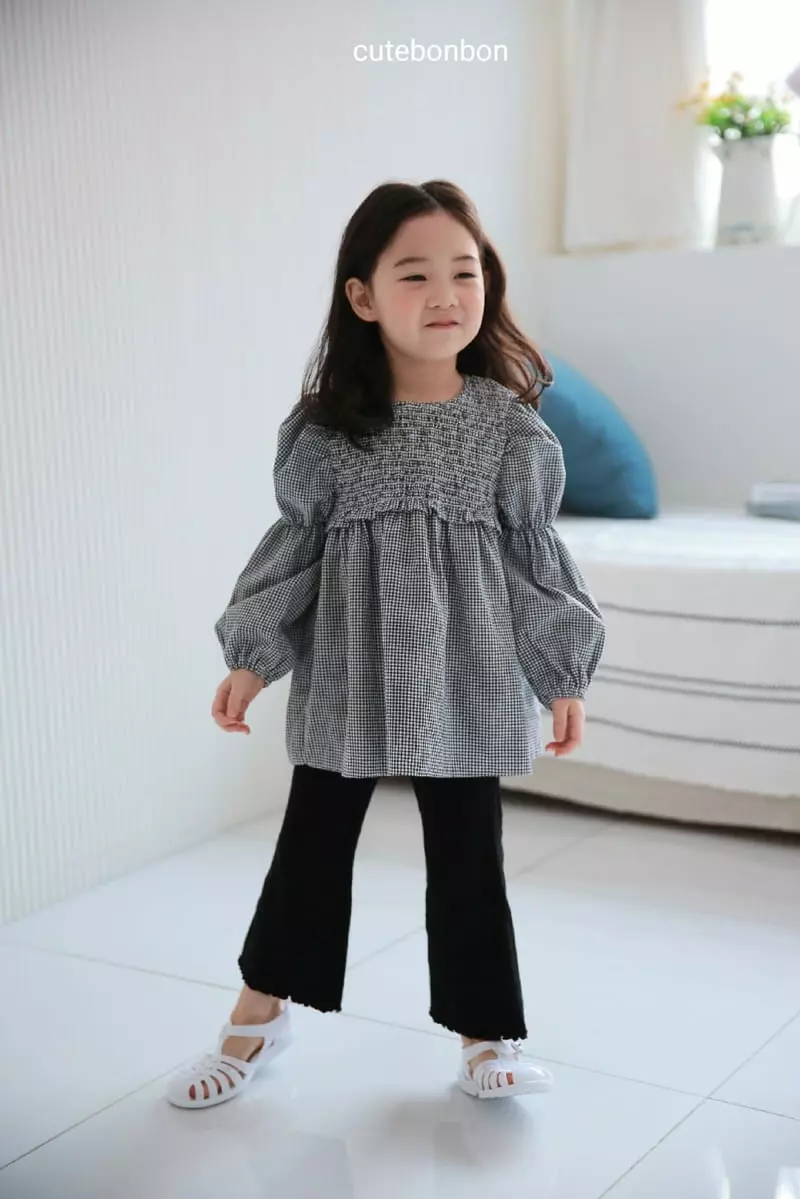 Cutebonbon - Korean Children Fashion - #kidzfashiontrend - Check Smocked Blouse - 10