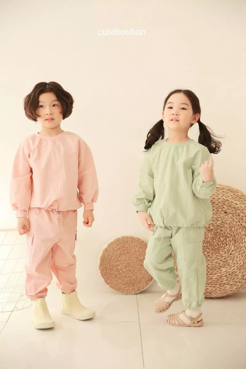 Cutebonbon - Korean Children Fashion - #kidzfashiontrend - String Anorak Top Bottom Set - 3