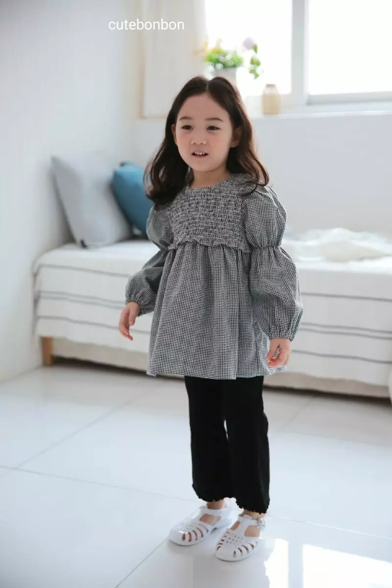 Cutebonbon - Korean Children Fashion - #littlefashionista - Check Smocked Blouse - 12
