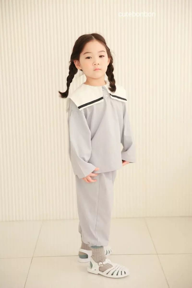 Cutebonbon - Korean Children Fashion - #minifashionista - Sailor Callor Top Bottom Set - 6