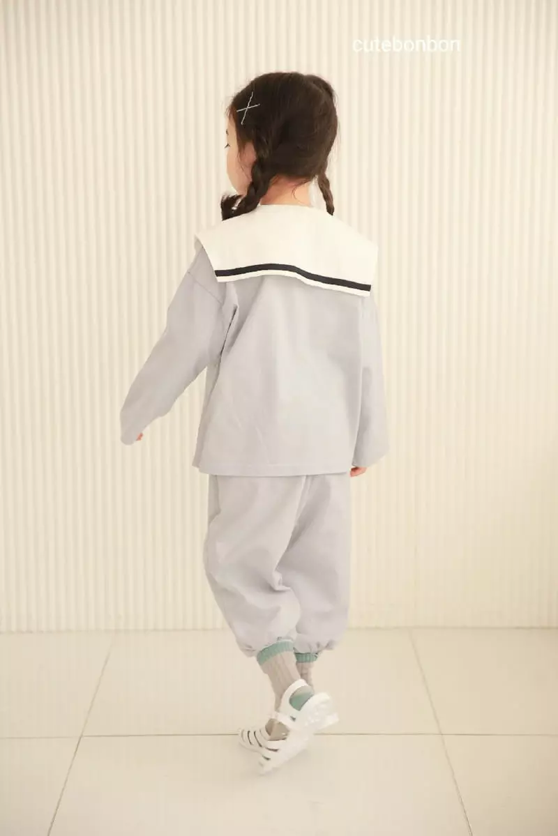 Cutebonbon - Korean Children Fashion - #prettylittlegirls - Sailor Callor Top Bottom Set - 7