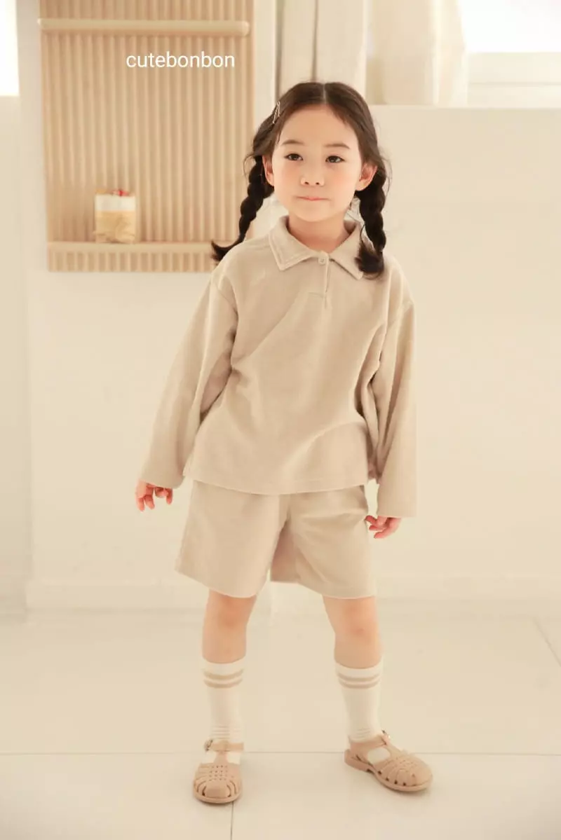 Cutebonbon - Korean Children Fashion - #stylishchildhood - Terry Collar Top Bottom Set - 12