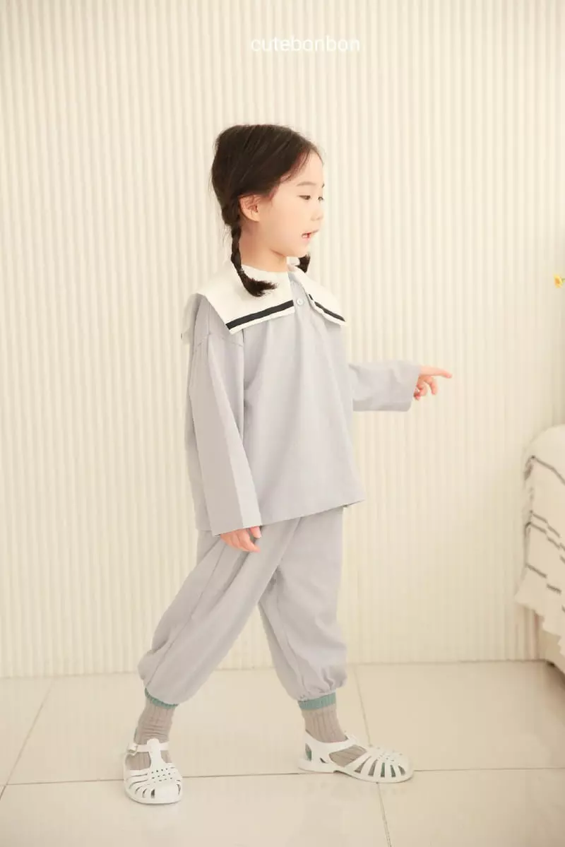 Cutebonbon - Korean Children Fashion - #stylishchildhood - Sailor Callor Top Bottom Set - 10
